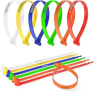 Flintronic 60 PCS Inviolable Scelle la Signalisation, Attaches en Plastique Autobloquantes Imprimé avec le numéro de série, languettes de sécurité jetables pour Extincteur, Expédition