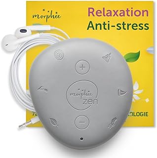 Morphée Zen | Galet de Méditation et de Sophrologie Nomade | Relaxation et Gestion du Stress | 72 Séances de Méditation et de Sophrologie de 5 minutes | Écouteurs inclus | Audio en Français
