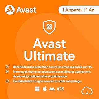 Avast Ultimate 2026 | 1 appareil | Antivirus| 1 An | Code d