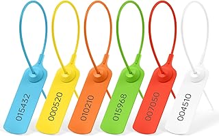 Flintronic 120 PCS Inviolable Scelle la Signalisation, Attaches en Plastique Autobloquantes Imprimé avec le numéro de série, languettes de sécurité jetables pour Extincteur, Expédition(Cercle)