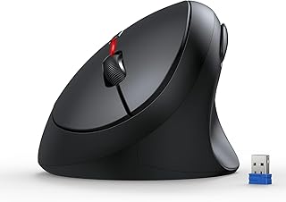 TECKNET Souris Ergonomique sans Fil, 4800 DPI Souris Verticale, Eduction du Bruit à 99%, Souris sans Fil Silencieuse, 6 Boutons, 2.4G Souris Ordinateur pour PC, Ordinateur Portable, Mac - Noir